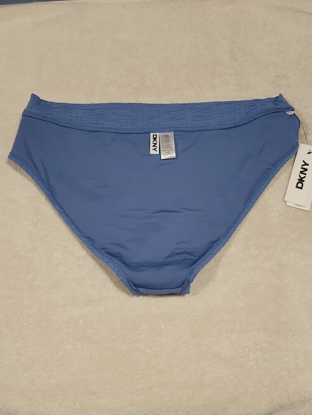DKNY Light Blue High-Rise Ribbed Swim bottom, NWT